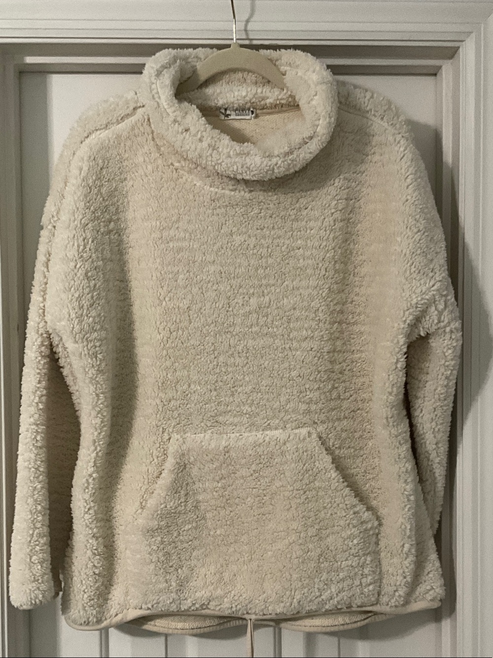 Carve Designs Cream Sherpa Cowl Neck Pullover